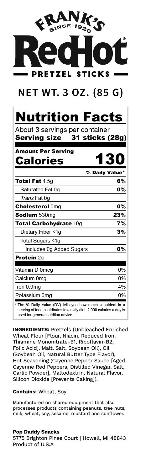 Frank's RedHot Seasoned Pretzels 3 oz - Image 3